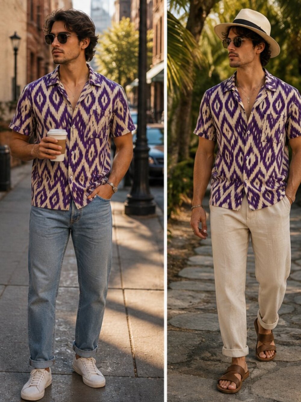 Head High Surf Club Purple Hawaiian shirt size M